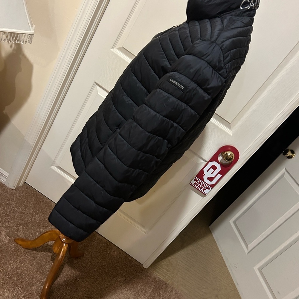 Calvin Klein Packable Puffer Black Jacket. Carry pouch attached. Nearly new Med.